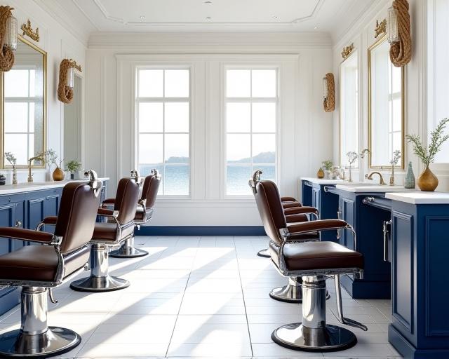 Interno della barberia Marineluxe in via Vitellia a Roma